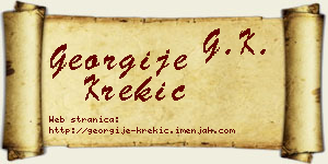 Georgije Krekić vizit kartica